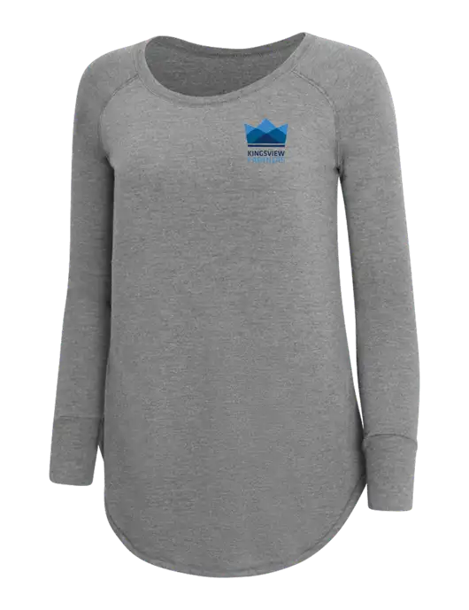 Womens Perfect Wide Collar Tunic Tri-Blend Grey Frost 4.5 oz T-Shirt w/Kingsview Partners Logo