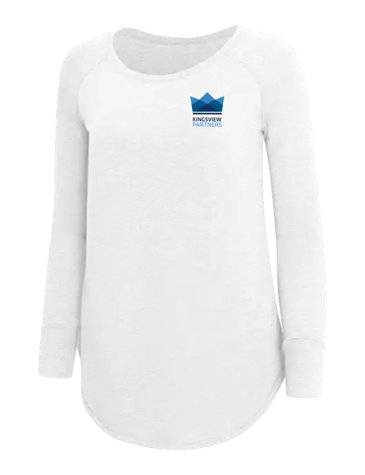 Womens Perfect Wide Collar Tunic Tri-Blend White 4.5 oz T-Shirt w/Kingsview Partners Logo