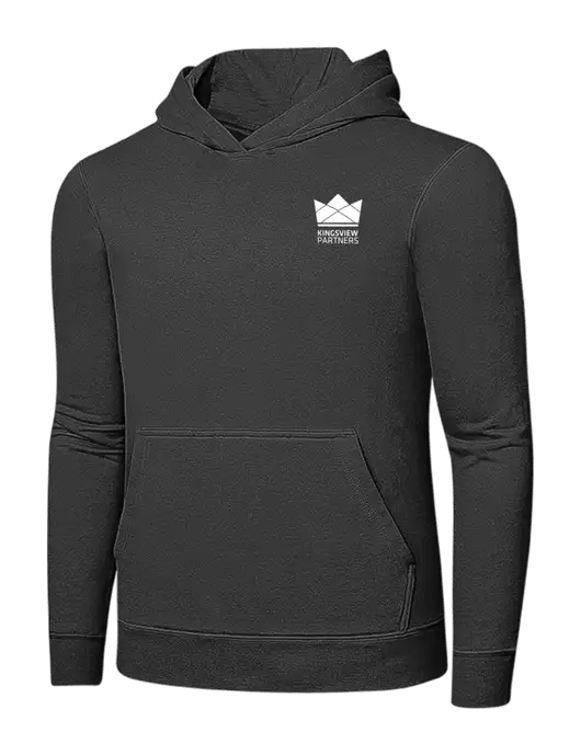Charcoal 7.8 oz Ring Spun Hooded Sweatshirt w/Kingsview Partners Logo