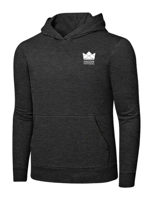 Dark Heather Grey 7.8 oz Ring Spun Hooded Sweatshirt w/Kingsview Partners Logo