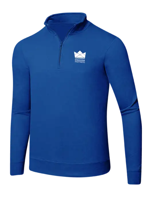 True Royal 8.5 oz Ring Spun 1/4 Zip Pullover Sweatshirt w/Kingsview Partners Logo