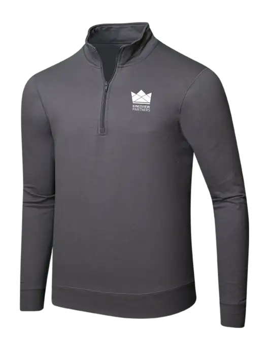 Charcoal 8.5 oz Ring Spun 1/4 Zip Pullover Sweatshirt w/Kingsview Partners Logo