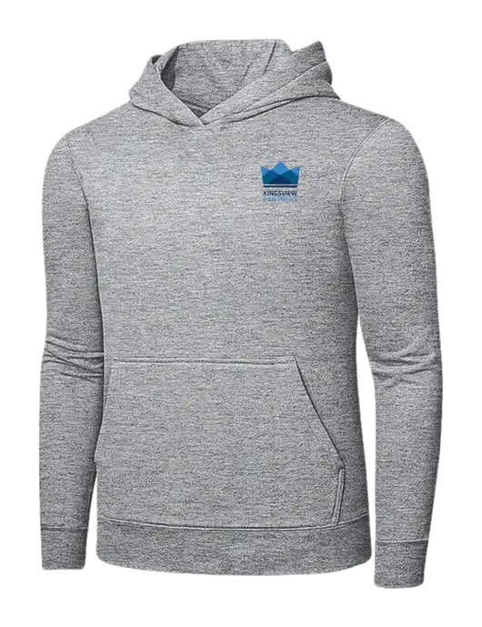 Light Grey Heather 7.8 oz Ring Spun Hooded Sweatshirt w/Kingsview Partners Logo