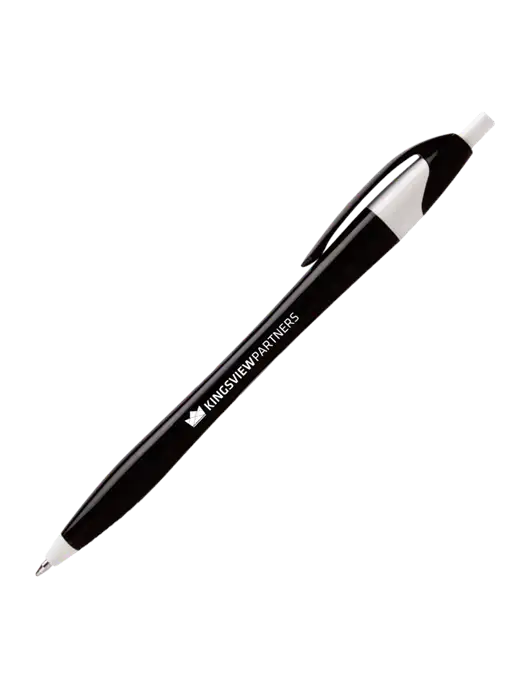 Novella Black/White Executive Pen - Blue Ink w/Kingsview Partners Logo