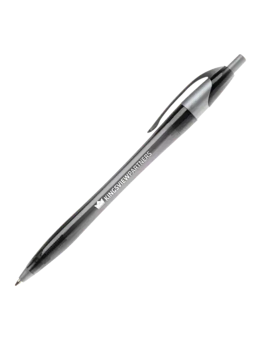 Novella Translucent Black/Silver Jewel Pen - Blue Ink w/Kingsview Partners Logo