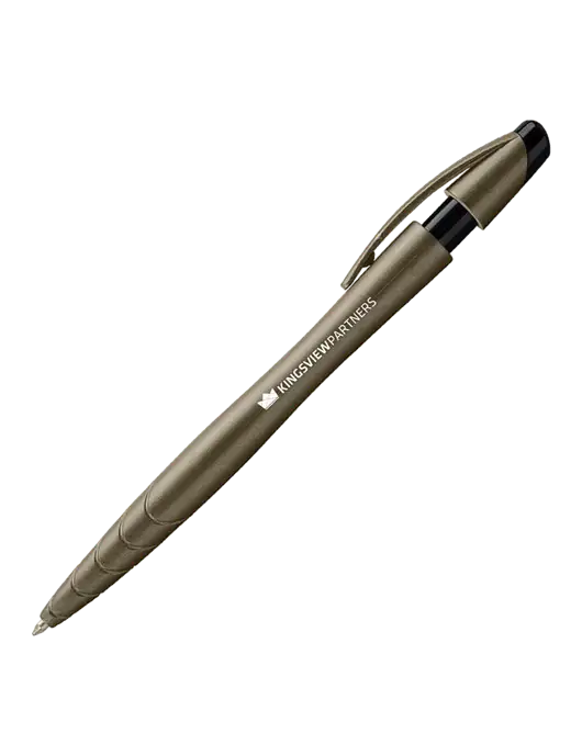Awali Grey Metallic Pen - Black Ink w/Kingsview Partners Logo
