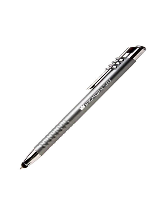 Schirhart Grey Stylus Pen - Blue Ink w/Kingsview Partners Logo