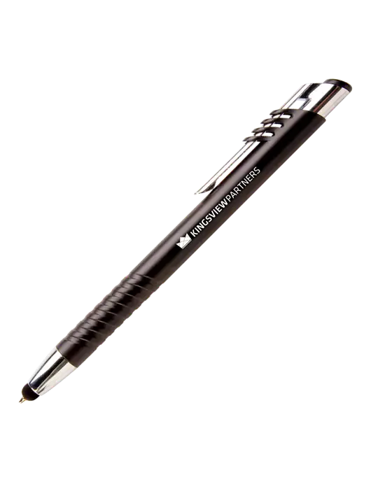 Schirhart Black Stylus Pen - Blue Ink w/Kingsview Partners Logo