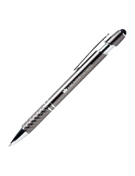 Valencia Gunmetal Stylus Pen - Black Ink w/Kingsview Partners Logo