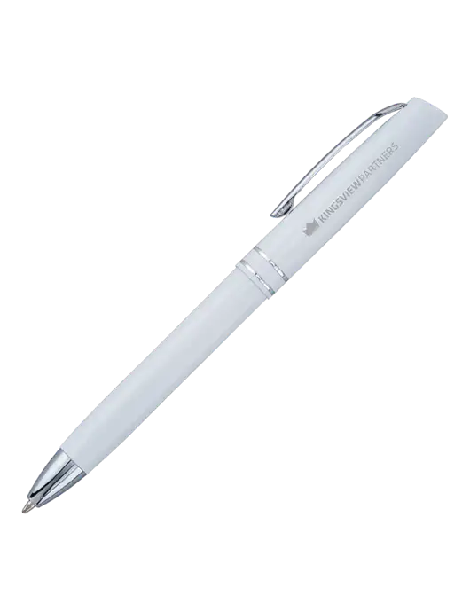 White Anguilla Black Ink Pen w/Kingsview Partners Logo