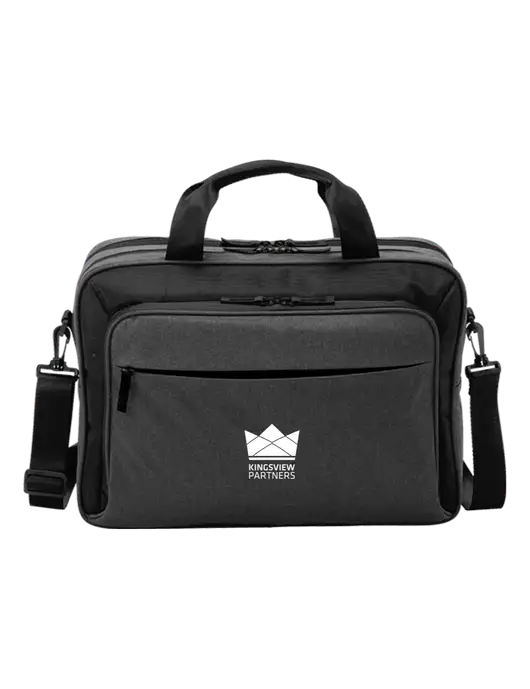 Travel Exec Graphite Heather/Black Laptop Briefcase w/Kingsview Partners Logo