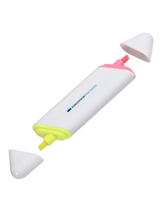White BiLighter Dual Ended Highlighter w/Kingsview Partners Logo
