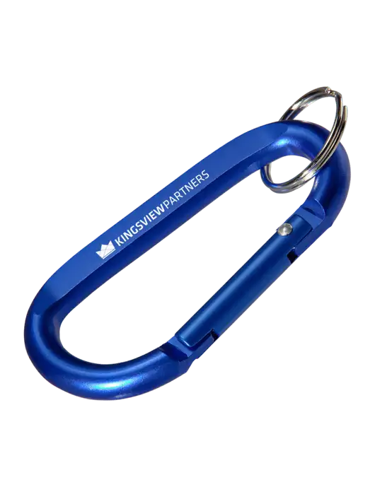 Blue Carabiner & Key Ring w/Kingsview Partners Logo