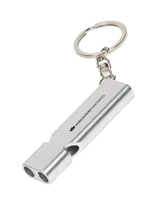 Quick Alert Silver Safety Whistle w/Kingsview Partners Logo