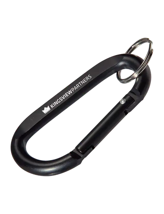 Black Carabiner & Key Ring w/Kingsview Partners Logo
