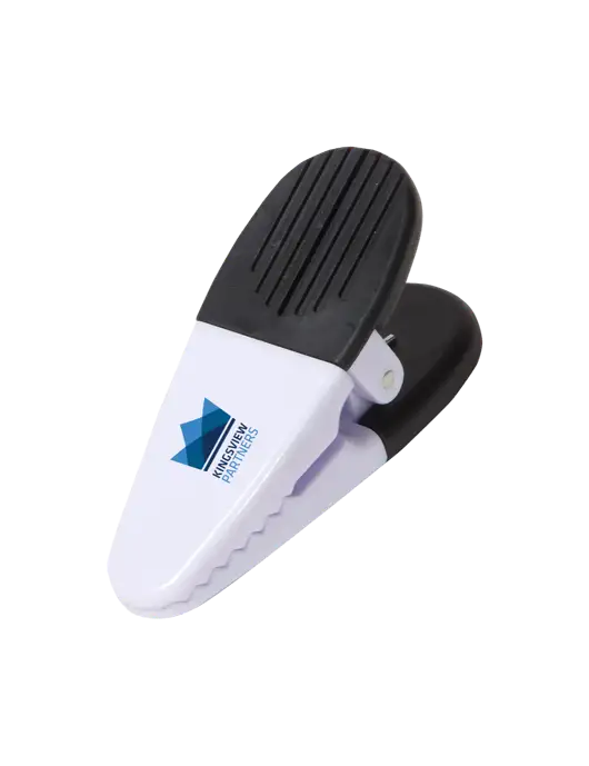 Magnetic White Power Clip w/Kingsview Partners Logo