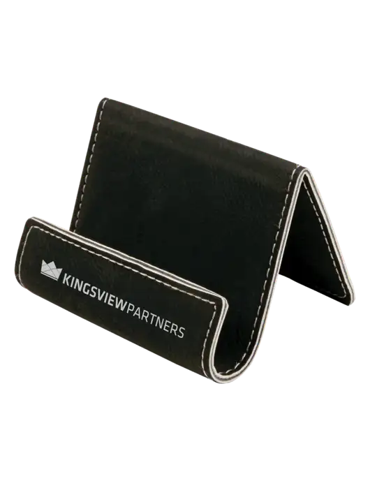 Black Leatherette Card & Phone Holder w/Kingsview Partners Logo