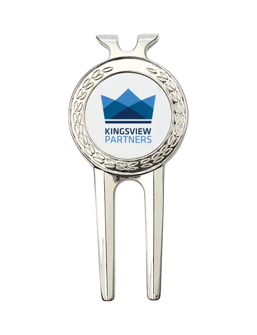 Silver Divot Tool, 1.5 x 3 w/Kingsview Partners Logo