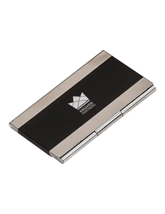 Black 3.75 x 2.5 Business Card Holder w/Kingsview Partners Logo