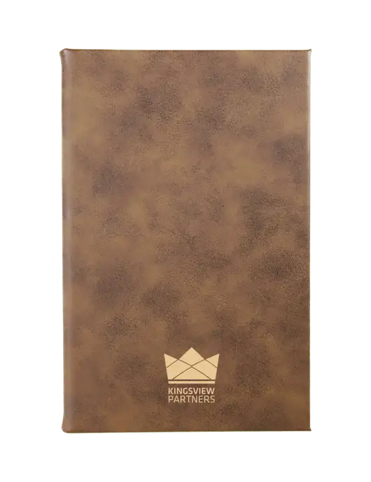 Rustic Leatherette 5.25 x 8.25 Journal w/Kingsview Partners Logo