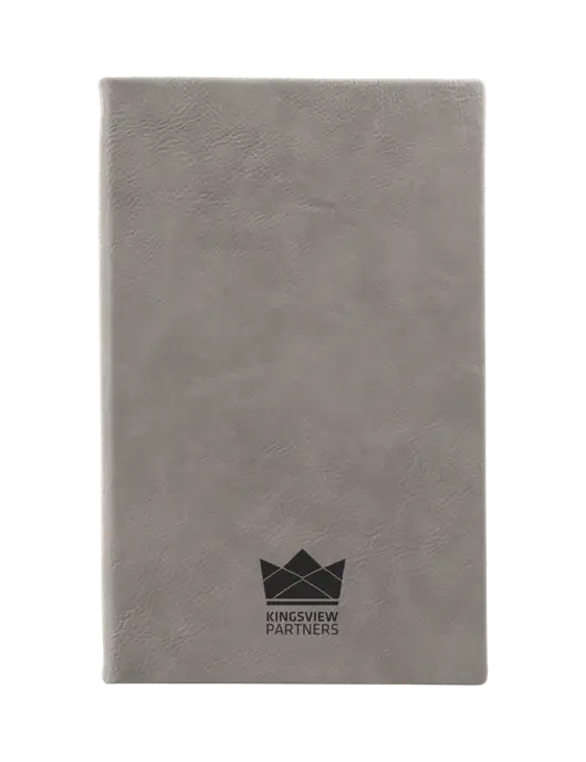 Grey Leatherette 5.25 x 8.25 Journal w/Kingsview Partners Logo