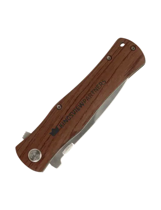 Wood Handle Knife w/Kingsview Partners Logo