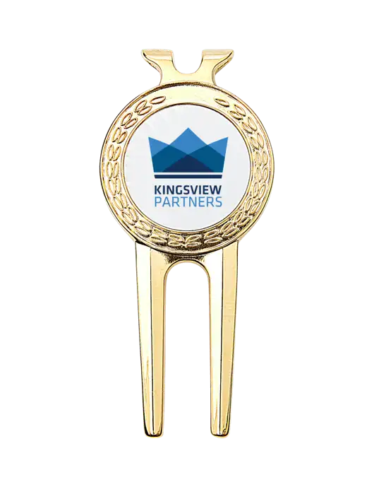 Gold Divot Tool, 1.5 x 3 w/Kingsview Partners Logo