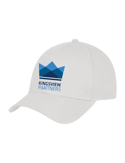 White Structured Cap Hook & Loop w/Kingsview Partners Logo