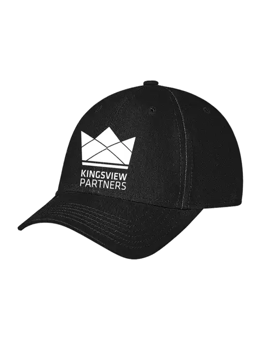 Black Structured Soft Snap Closure Hook & Loop Cap w/Kingsview Partners Logo