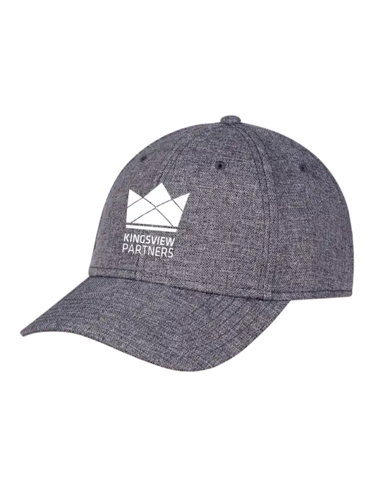 Heather Charcoal Structured Linen Look Cap Hook & Loop w/Kingsview Partners Logo