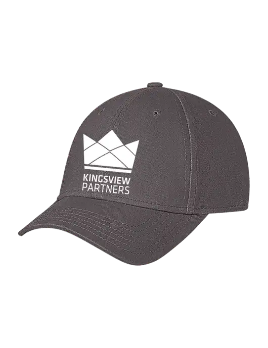 Medium Dark Grey Structured Soft Snap Closure Hook & Loop Cap w/Kingsview Partners Logo