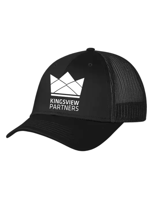 Black Mesh Trucker Cap Snap Back w/Kingsview Partners Logo