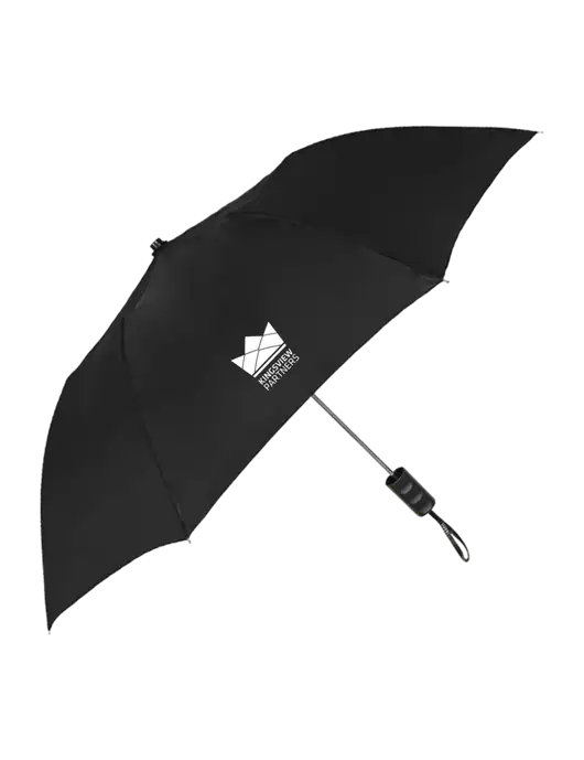 Black 42" Folding Umbrella  w/Kingsview Partners Logo