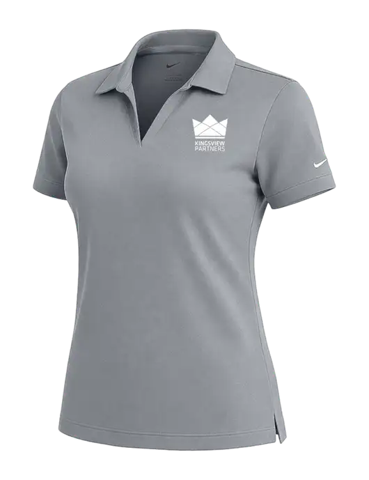 NIKE Medium Grey Womens Dri-Fit Micro Pique Polo w/Kingsview Partners Logo