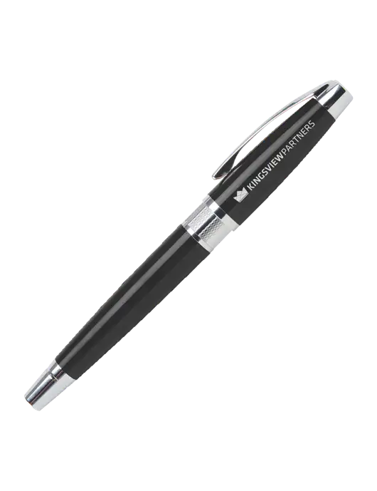 Masscotti Black Rollerball Pen - Black Ink w/Kingsview Partners Logo