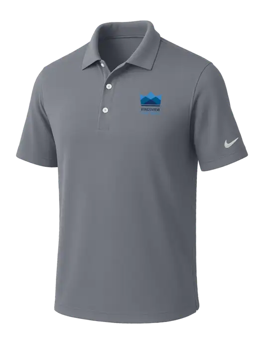 NIKE Medium Grey Dri-Fit Micro Pique Polo w/Kingsview Partners Logo