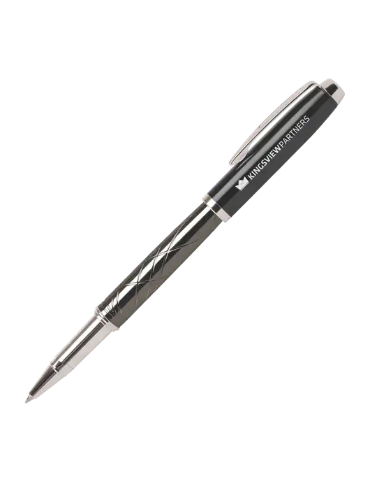 Modernist Black Rollerball Pen - Black Ink w/Kingsview Partners Logo