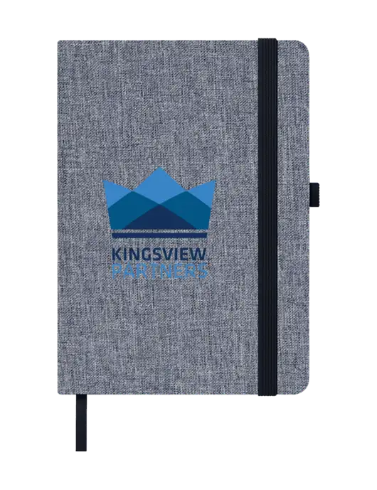 Twill Grey Heathered 5 x 7 Journal w/Kingsview Partners Logo