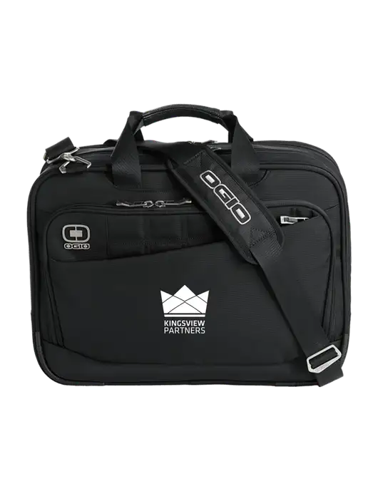 OGIO Black Element Laptop Messenger Bag w/Kingsview Partners Logo