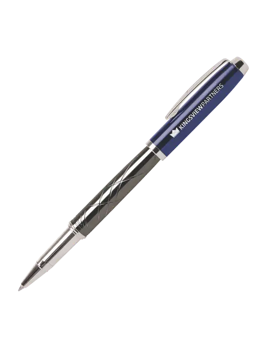Modernist Blue Rollerball Pen - Black Ink w/Kingsview Partners Logo