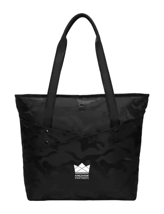 OGIO Black Camo Downtown Tote 
 w/Kingsview Partners Logo
