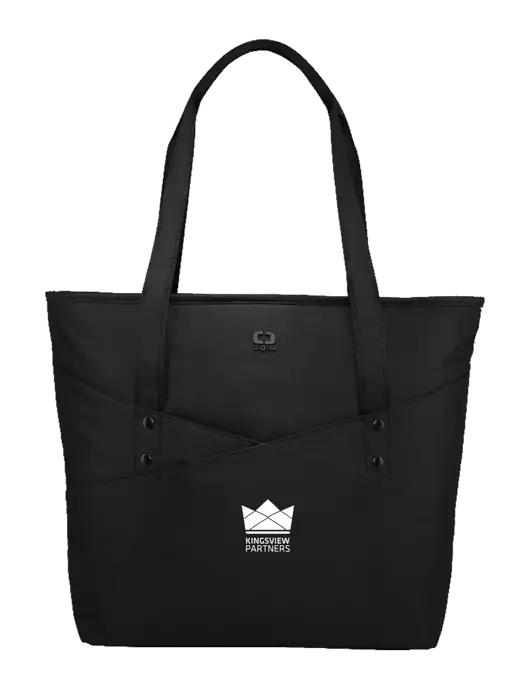 OGIO Black Downtown Tote 
 w/Kingsview Partners Logo