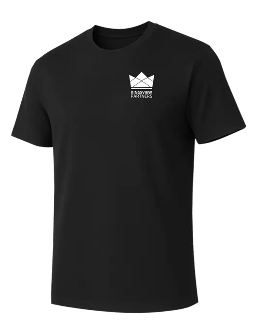 Allmade Deep Black Organic Cotton Tee w/Kingsview Partners Logo