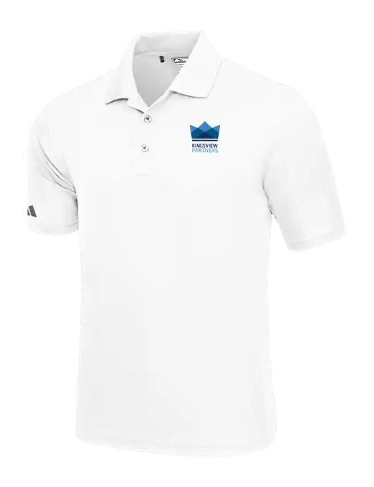 Adidas White Basic Sport Polo w/Kingsview Partners Logo