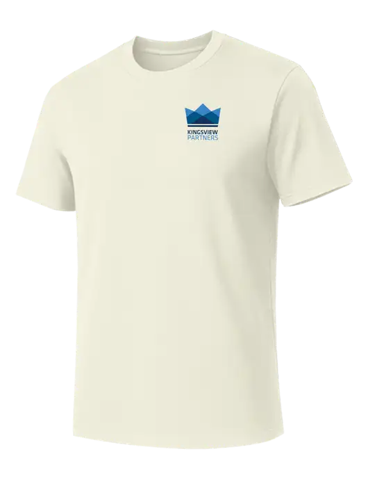 Allmade White Sand Organic Cotton Tee w/Kingsview Partners Logo