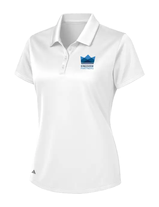 Adidas White Womens Basic Sport Polo w/Kingsview Partners Logo