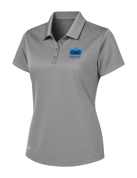 Adidas Light Grey Womens Basic Sport Polo w/Kingsview Partners Logo