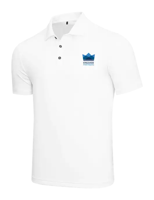 Adidas White  Performance Polo w/Kingsview Partners Logo