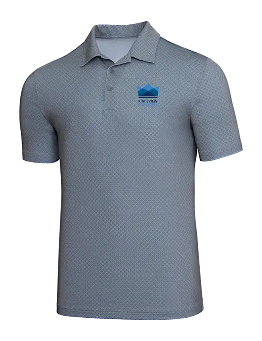 Adidas Light Grey Three Diamond Dot Print Polo w/Kingsview Partners Logo
