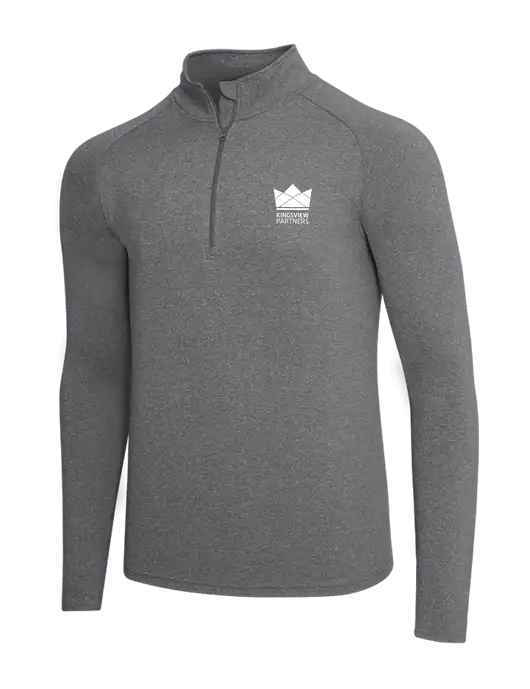 Dark Grey Heather Sport Wick Stretch 1/4 Zip Pullover w/Kingsview Partners Logo